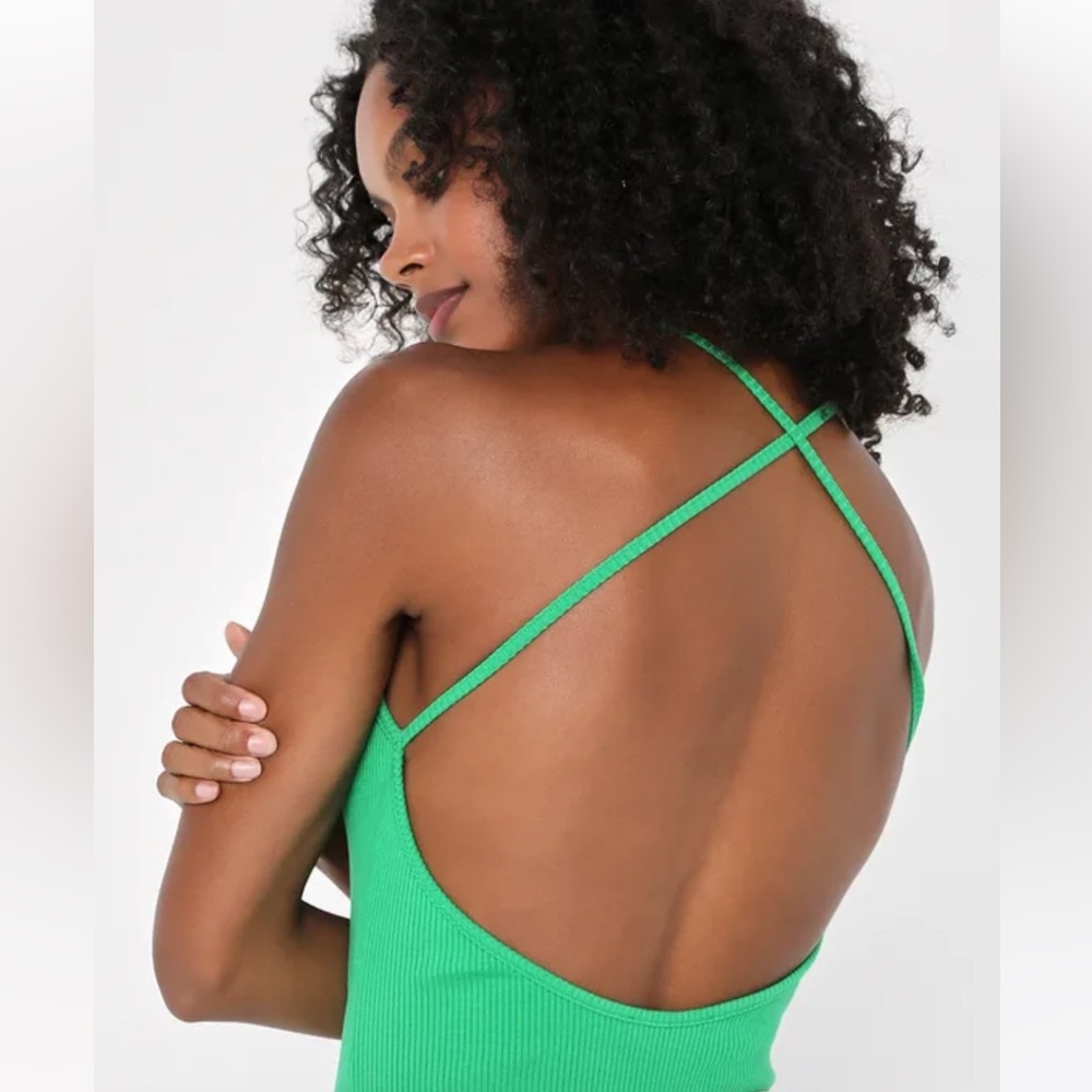 NWT! Green open back bodysuit